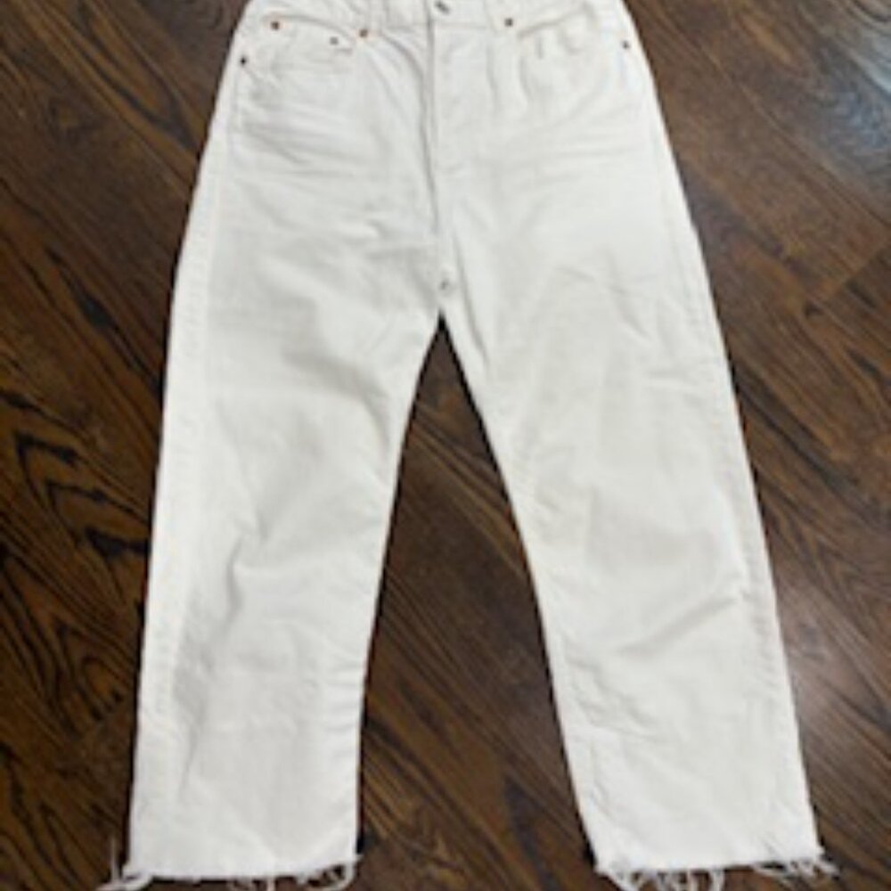 Zara white denim - raw ham sz 6